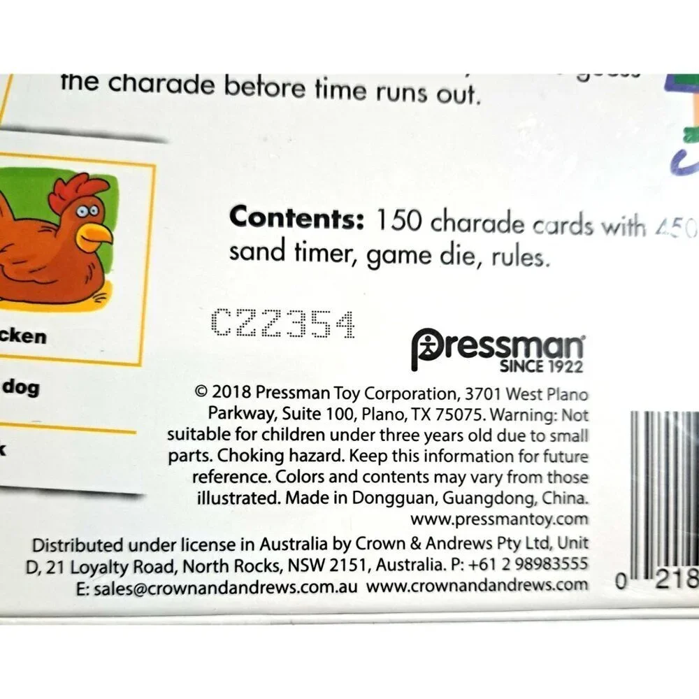 Pressman Charades for Kids for 3 or More Players Ages 4+  No Reading Required